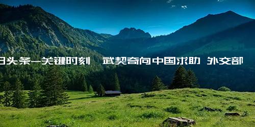 今日头条-关键时刻,武契奇向中国求助 外交部发声支持塞尔维亚